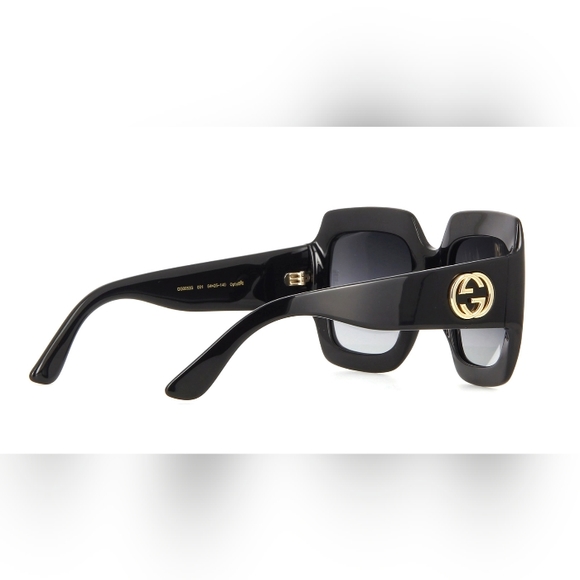 NEW GUCCI OVERSIZED SQUARE WOMEN'S SUNGLASSES GG0053SN 001 GUCCI EYEWEAR GG0053S - Picture 9 of 10
